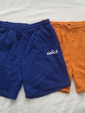GOALS Men’s French Terry Shorts Bundle XL Blue Orange Cotton Blend Athletic